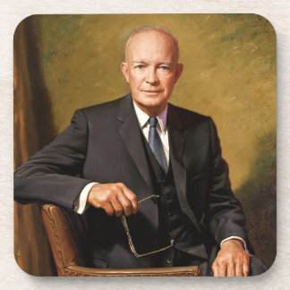 Dwight Eisenhower President White House Portrait Coaster