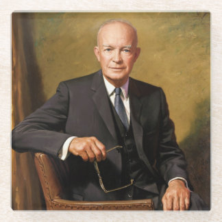 Dwight Eisenhower President White House Portrait Glass Coaster