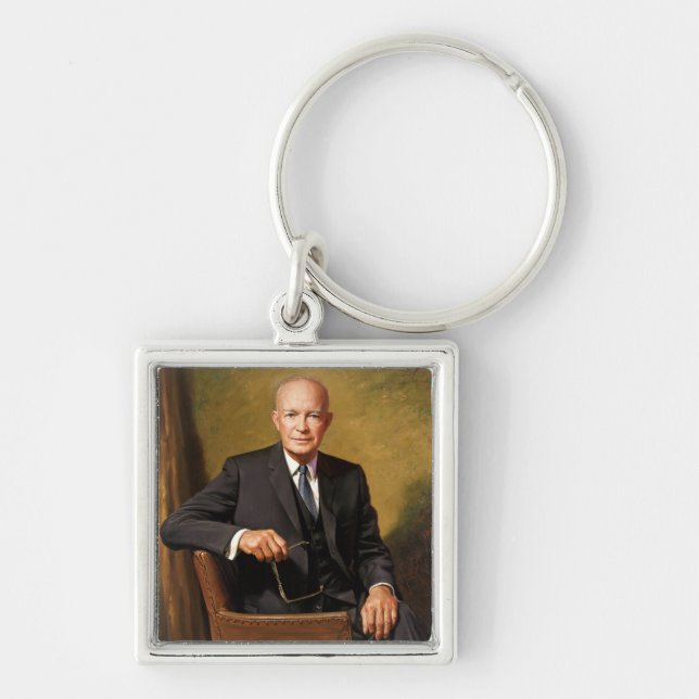 Dwight Eisenhower President White House Portrait   Keychain (Front)