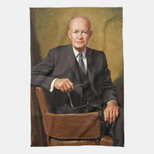 Dwight Eisenhower President White House Portrait   Kitchen Towel