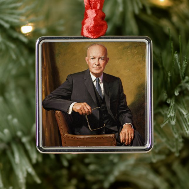 Dwight Eisenhower President White House Portrait   Metal Ornament (Tree)