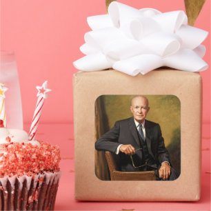 Dwight Eisenhower President White House Portrait Square Sticker