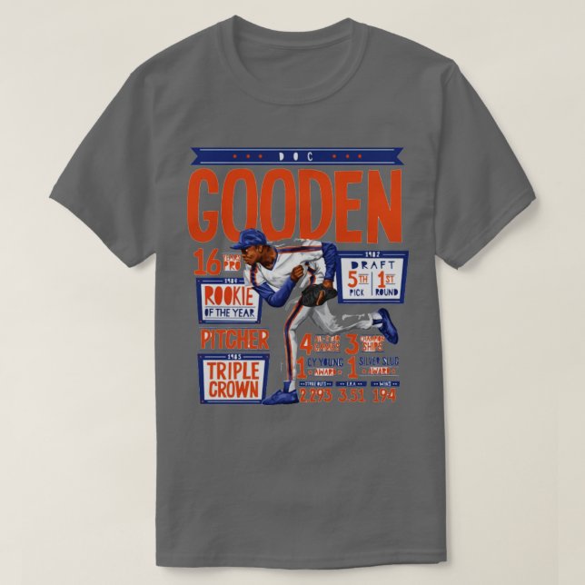 Dwight Gooden New York M Stats TShirt (Design Front)
