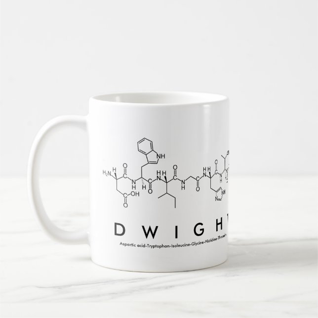 Dwight peptide name mug (Left)