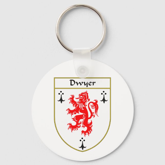 Dwyer Coat of Arms/Family Crest Keychain (Front)