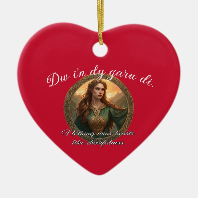 Dwynwen The Patron Saint Of Lovers Ceramic Ornament (Front)