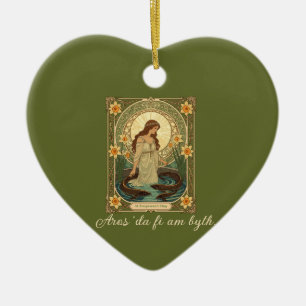 Dwynwen's Well And Sacred Fish Ceramic Ornament