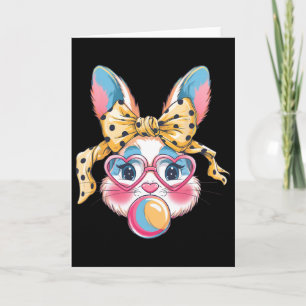 Dy Cute Bunny Face Tie Dye Gles Easter Bunny Coque Card