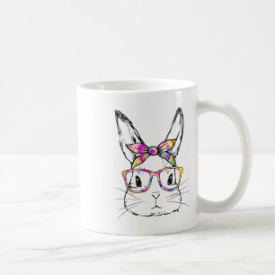 Dy Cute Bunny Face Tie Dye Gles Easter Day  Coffee Mug