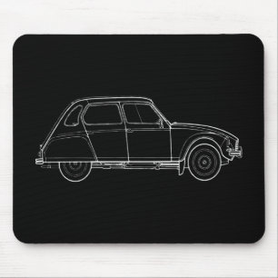 Dyane 6 Retro Illustration Mouse Pad