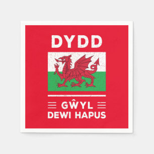 Dydd Gŵyl Dewi Hapus Happy St Davids Day 3 Napkin