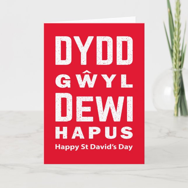Dydd Gŵyl Dewi Hapus Happy St Davids Day 4 Card (Front)