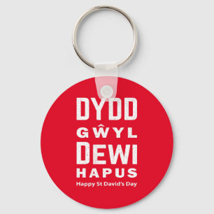 Dydd Gŵyl Dewi Hapus Happy St Davids Day 4 Keychain