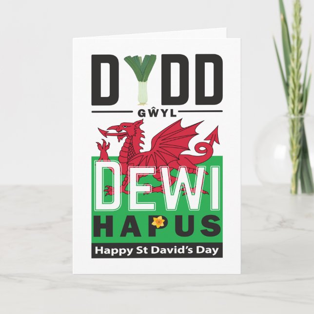 Dydd Gŵyl Dewi Hapus Happy St Davids Day 6 Card (Front)