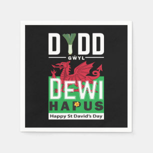 Dydd Gŵyl Dewi Hapus Happy St Davids Day 7 Napkin