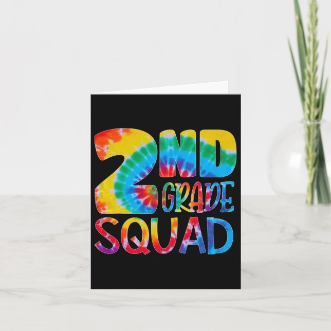 Dye 2nd Grade Squad Teacher Student First Day Of S Card (Front)