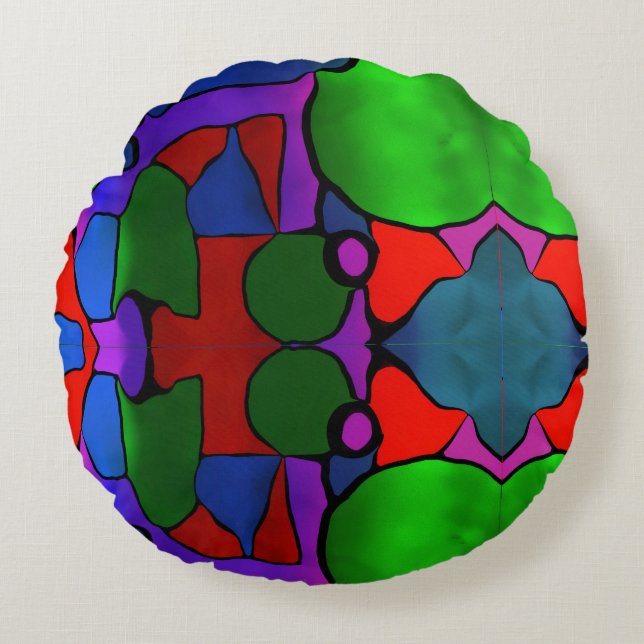 Dye Already Round Pillow (Front)