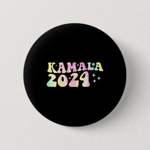 Dye Groovy Wavy Kamala Harris Harris Replace Biden 2 Inch Round Button
