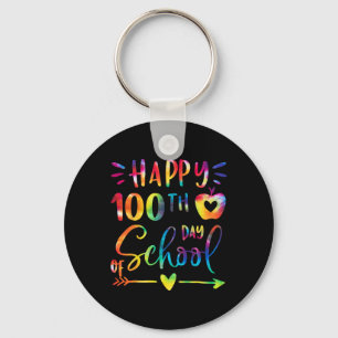 Dye Happy 100th Day Of School Teachers Students Ki Keychain
