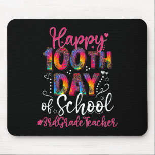 Dye Leopard Happy 100th Day Of School 3rd Grade Te Mouse Pad