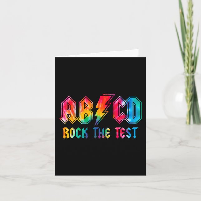Dye Rock The Test Testing Day Exam For Teacher Stu Card (Front)