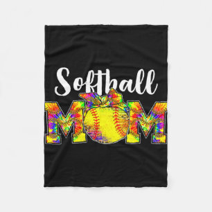 Dye Softball Mom Tee Softball Game Day Vibes Mothe Fleece Blanket