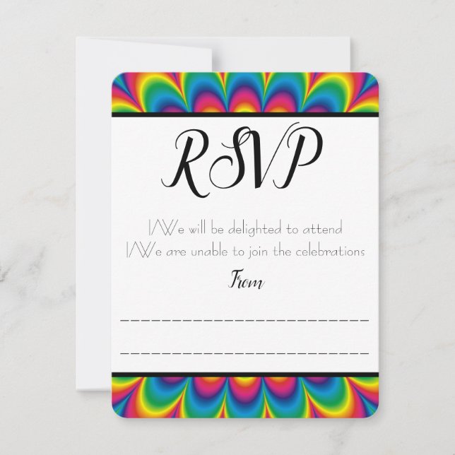 Dye Tie Psychédélique RSVP / Carte de réponse (Devant)