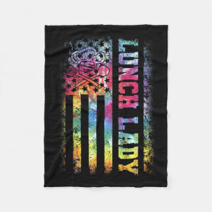 Dye Us Flag Lunch Lady Back To School Fleece Blanket