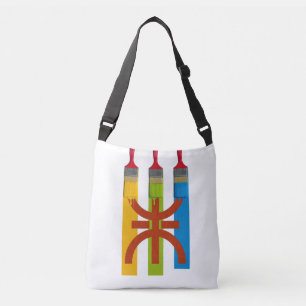 Dyeing brush paint the Amazigh flag Crossbody Bag