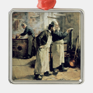 Dyeing workshop in the Gobelins, 19th century Metal Ornament