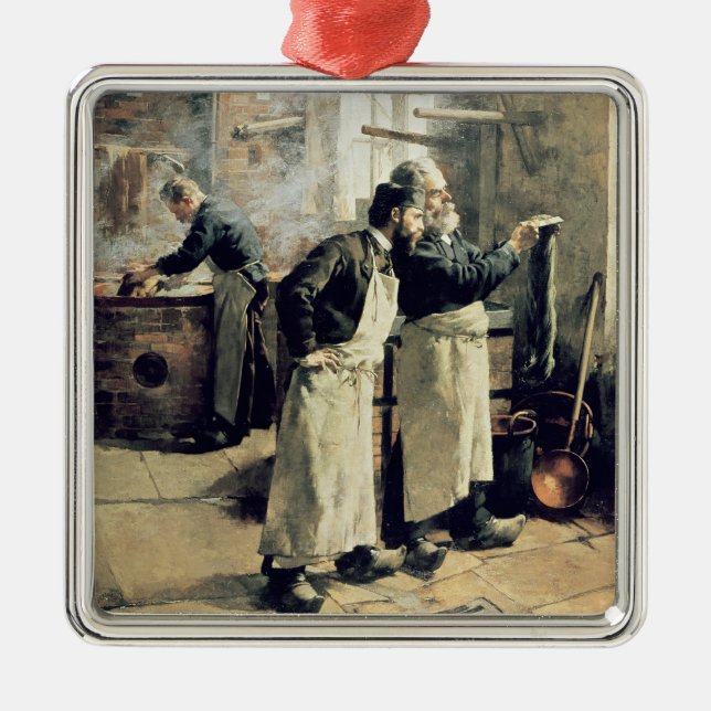 Dyeing workshop in the Gobelins, 19th century Metal Ornament (Front)