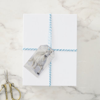 Dyfra the Icelandic Horse Galloping in Snow Gift Tags