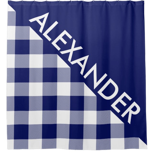 DYI Background Buffalo Navy Plaid 2 Bold Triangles (Front)