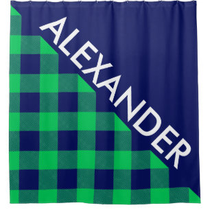 DYI BG Emerald Buffalo Navy Plaid 2 Bold Triangles