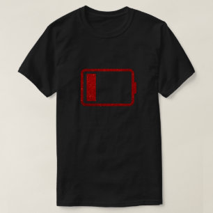 Dying Battery Funny Glitter T-Shirt