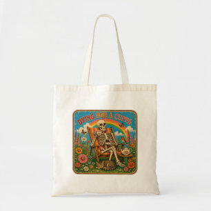Dying For A Cuppa Retro Skeleton Tea Tote Bag
