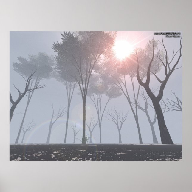 Dying Forest In Fog Poster (Front)