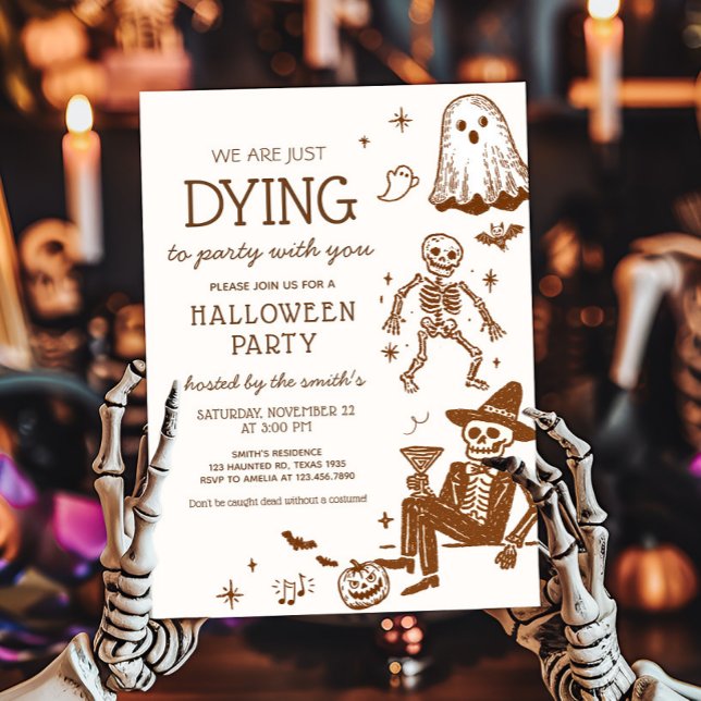 Dying to Party Halloween Party  Invitation (Dying to Party Halloween Party Invitation)