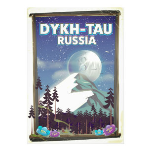 Dykh-Tau Russia travel poster. Photo Print