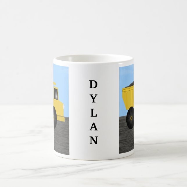 Dylan Dump Truck Personalized Name Mug (Center)