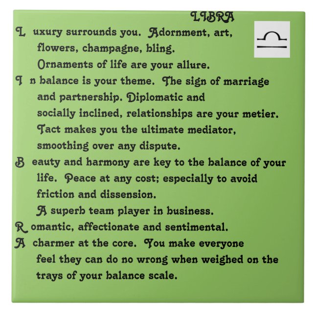 Dylan Libra Tile (Front)