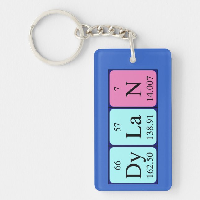 Dylan periodic table name keyring (Front)