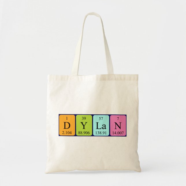 Dylan periodic table name tote bag (Front)