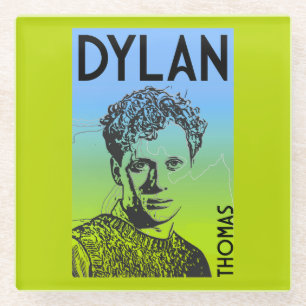 Dylan Thomas Welsh Poet Glass Coaster
