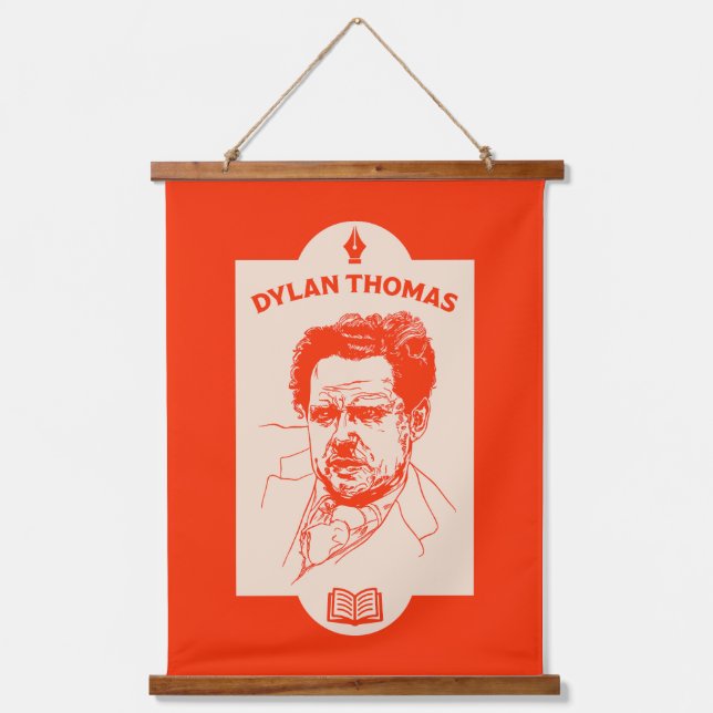 Dylan Thomas Welsh Poet Hanging Tapestry (Front)