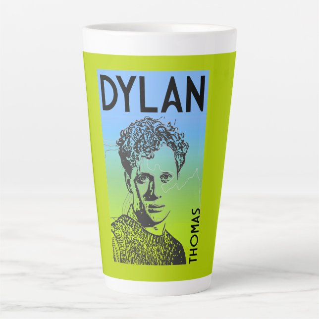 Dylan Thomas Welsh Poet Latte Mug (Front)