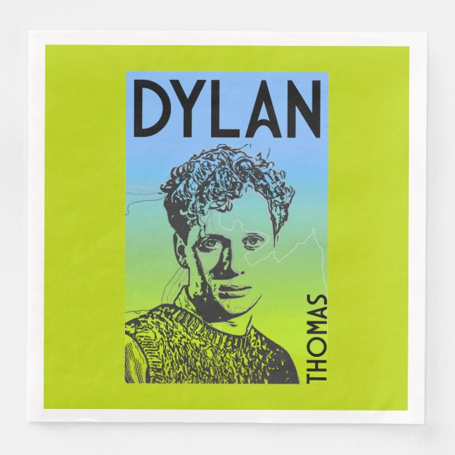 Dylan Thomas Welsh Poet Napkin (Front)