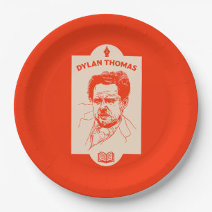 Dylan Thomas Welsh Poet Paper Plate