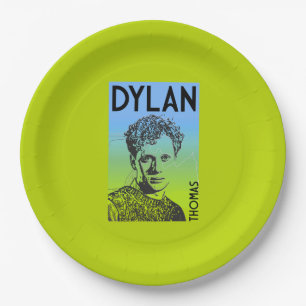 Dylan Thomas Welsh Poet Paper Plate
