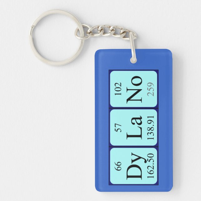 Dylano periodic table name keyring (Front)